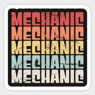 Retro Distressed MECHANIC Text Sticker